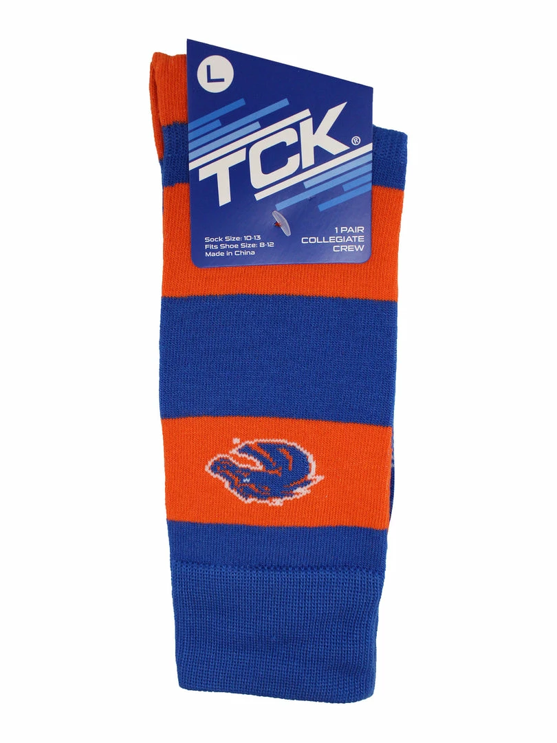 Flash Sale ✨ TCK Boise State Broncos 🧦 Socks Game Day Striped Crew 🧦 Socks All Schools 🔥 4 TCK Boise State Broncos Socks Game Day Striped Crew Socks All Schools