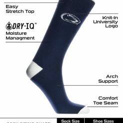 TCK Penn State Nittany Lions Dress Socks Dean's List Crew Length Socks All Schools