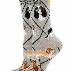 WHD Crazy Socks - Crew Cavalier King Charles Spaniel Socks For Women Gift For Dog Lovers