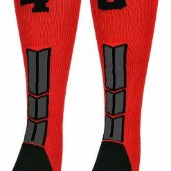 New ๐ MadSportsStuff Red And Black Player ID Custom Number Over The Calf ๐งฆ Socks For ๐ฅ Softball โพ Baseball Football Boys And ๐ง Girls โพ Baseball ๐งฆ Socks ๐ 190 MadSportsStuff Red And Black Player ID Custom Number Over The Calf Socks For Softball Baseball Football Boys And Girls Baseball Socks