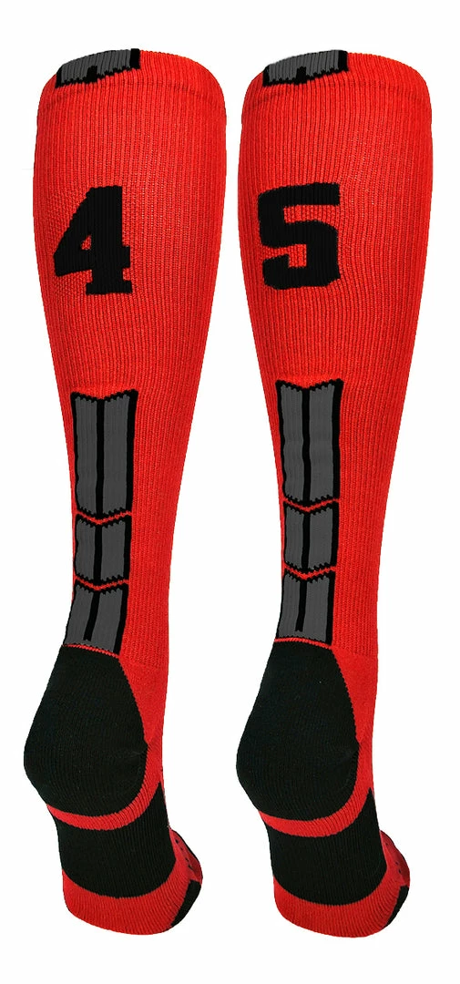 Budget ๐ฏ MadSportsStuff Red And Black Player ID Custom Number Over The Calf ๐งฆ Socks For ๐ฅ Softball โพ Baseball Football Boys And ๐ง Girls โพ Baseball ๐งฆ Socks ๐ 85 MadSportsStuff Red And Black Player ID Custom Number Over The Calf Socks For Softball Baseball Football Boys And Girls Baseball Socks