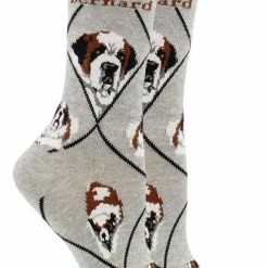 WHD Saint Bernard Socks For Women Gift For Dog Lovers Crazy Socks - Crew