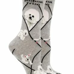 WHD Crazy Socks - Crew Bichon Socks For Women Gift For Dog Lovers