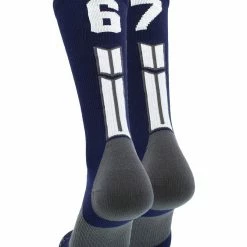 MadSportsStuff Navy Player ID Custom Number Crew Socks For Basketball Lacrosse Volleyball Boys And Girls
