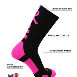 Buy ๐งจ TCK Volleyball ๐งฆ Socks Baseline Breast Cancer Awareness Athletic Crew ๐งฆ Socks (Kids And Adult Sizes) ๐ 11 TCK Volleyball Socks Baseline Breast Cancer Awareness Athletic Crew Socks (Kids And Adult Sizes)