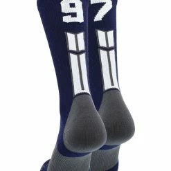 MadSportsStuff Navy Player ID Custom Number Crew Socks For Basketball Lacrosse Volleyball Boys And Girls