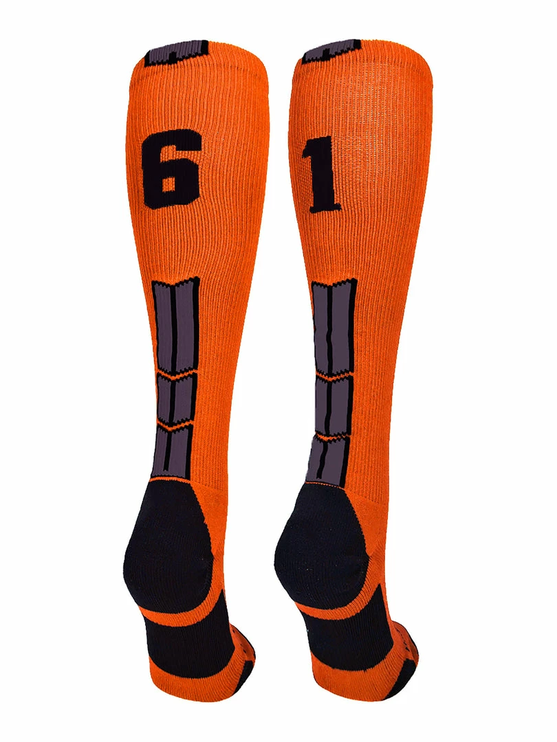 Deals โญ MadSportsStuff ๐ฅ Softball ๐งฆ Socks Orange And Black Player ID Custom Number Over The Calf ๐งฆ Socks For ๐ฅ Softball โพ Baseball Football Boys And ๐ง Girls ๐ 19 MadSportsStuff Softball Socks Orange And Black Player ID Custom Number Over The Calf Socks For Softball Baseball Football Boys And Girls