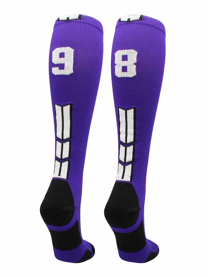 New โ๏ธ MadSportsStuff Purple Player ID Custom Number Over The Calf ๐งฆ Socks For ๐ฅ Softball โพ Baseball Football Boys And ๐ง Girls ๐ 93 MadSportsStuff Purple Player ID Custom Number Over The Calf Socks For Softball Baseball Football Boys And Girls