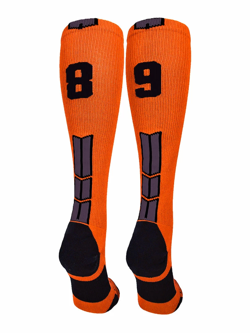Best Sale ๐ MadSportsStuff ๐ฅ Softball ๐งฆ Socks Orange And Black Player ID Custom Number Over The Calf ๐งฆ Socks For ๐ฅ Softball โพ Baseball Football Boys And ๐ง Girls โญ 41 MadSportsStuff Softball Socks Orange And Black Player ID Custom Number Over The Calf Socks For Softball Baseball Football Boys And Girls