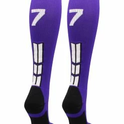 Discount ๐ MadSportsStuff Purple Player ID Custom Number Over The Calf ๐งฆ Socks For ๐ฅ Softball โพ Baseball Football Boys And ๐ง Girls ๐ฅ Softball ๐งฆ Socks ๐ 158 MadSportsStuff Purple Player ID Custom Number Over The Calf Socks For Softball Baseball Football Boys And Girls Softball Socks