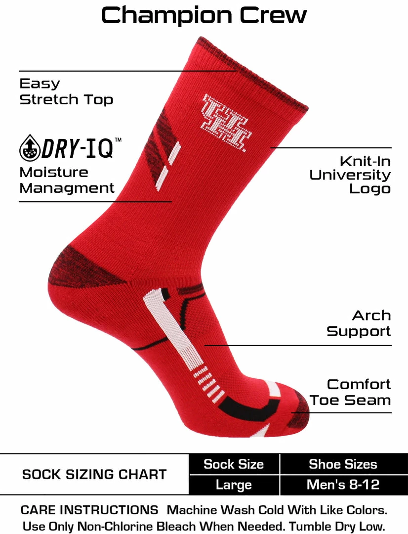 Discount โ๏ธ TCK Houston Cougars ๐งฆ Socks University Of Houston Cougars Champion Crew ๐งฆ Socks All Schools ๐ 3 TCK Houston Cougars Socks University Of Houston Cougars Champion Crew Socks All Schools