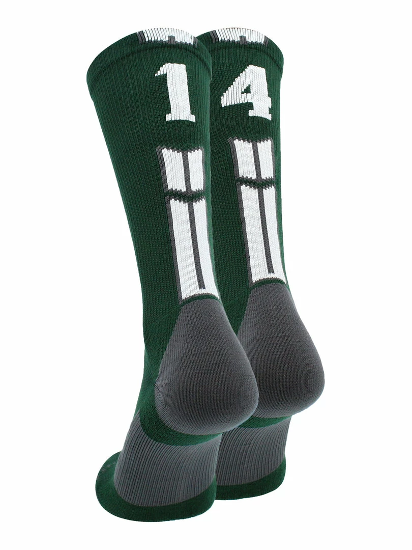 Buy โ๏ธ MadSportsStuff Dark Green Player ID Custom Number Crew ๐งฆ Socks For ๐ Basketball Lacrosse Volleyball Boys And ๐ง Girls ๐ 64 MadSportsStuff Dark Green Player ID Custom Number Crew Socks For Basketball Lacrosse Volleyball Boys And Girls