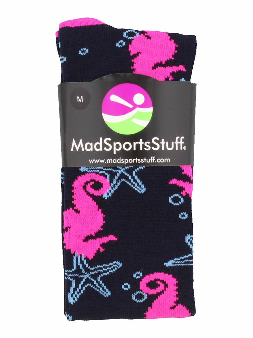 Flash Sale ❤️ MadSportsStuff Seahorse And Starfish Athletic Over The Calf 🧦 Socks ❤️ 2 MadSportsStuff Seahorse And Starfish Athletic Over The Calf Socks