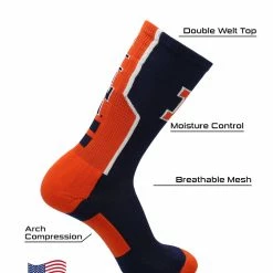 Cheapest ๐งจ TCK Illinois Fighting Illini ๐งฆ Socks Perimeter Crew ๐ 9 TCK Illinois Fighting Illini Socks Perimeter Crew