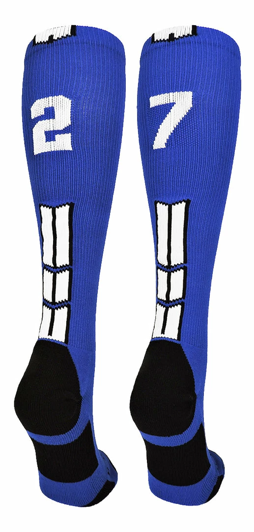 Brand new ๐ฅฐ MadSportsStuff Royal Player ID Custom Number Over The Calf ๐งฆ Socks For ๐ฅ Softball โพ Baseball Football Boys And ๐ง Girls ๐ 103 MadSportsStuff Royal Player ID Custom Number Over The Calf Socks For Softball Baseball Football Boys And Girls