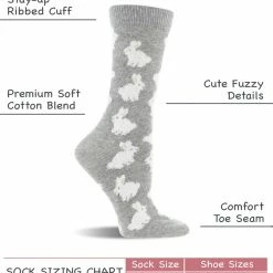 New ๐ WHD Bunny ๐งฆ Socks For ๐ฉ Women With Fuzzy Bunnies - Rabbit Lovers Easter Gift - 2-Pack Crazy ๐งฆ Socks - Crew ๐ 6 WHD Bunny Socks For Women With Fuzzy Bunnies - Rabbit Lovers Easter Gift - 2-Pack Crazy Socks - Crew