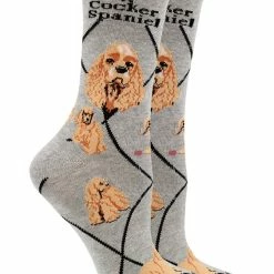 WHD Cocker Spaniel Socks For Women Gift For Dog Lovers Crazy Socks - Crew