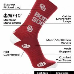 Flash Sale โ๏ธ TCK OU Oklahoma Sooners ๐งฆ Socks Crew Length Sock Mayhem ๐ 6 TCK OU Oklahoma Sooners Socks Crew Length Sock Mayhem