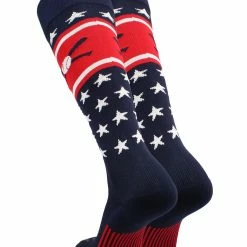 TCK Patriotic USA Baseball Socks With Baseball Bats Logo