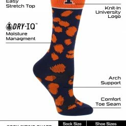 New ๐ TCK All Schools Illinois Fighting Illini ๐งฆ Socks ๐ฉ Womens Savage Crew ๐งฆ Socks ๐ฏ 7 TCK All Schools Illinois Fighting Illini Socks Womens Savage Crew Socks