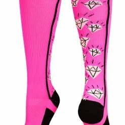 MadSportsStuff Softball Socks With Diamonds For Girls Over The Calf (multiple Colors)
