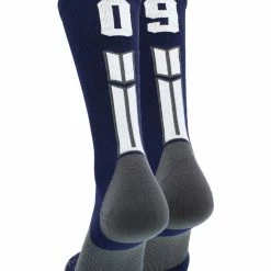 MadSportsStuff Navy Player ID Custom Number Crew Socks For Basketball Lacrosse Volleyball Boys And Girls