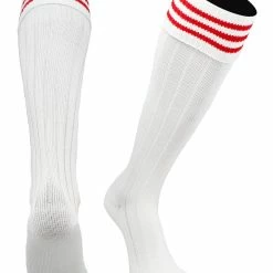 TCK Euro Style 3 Stripe Soccer Socks With Fold Down Top