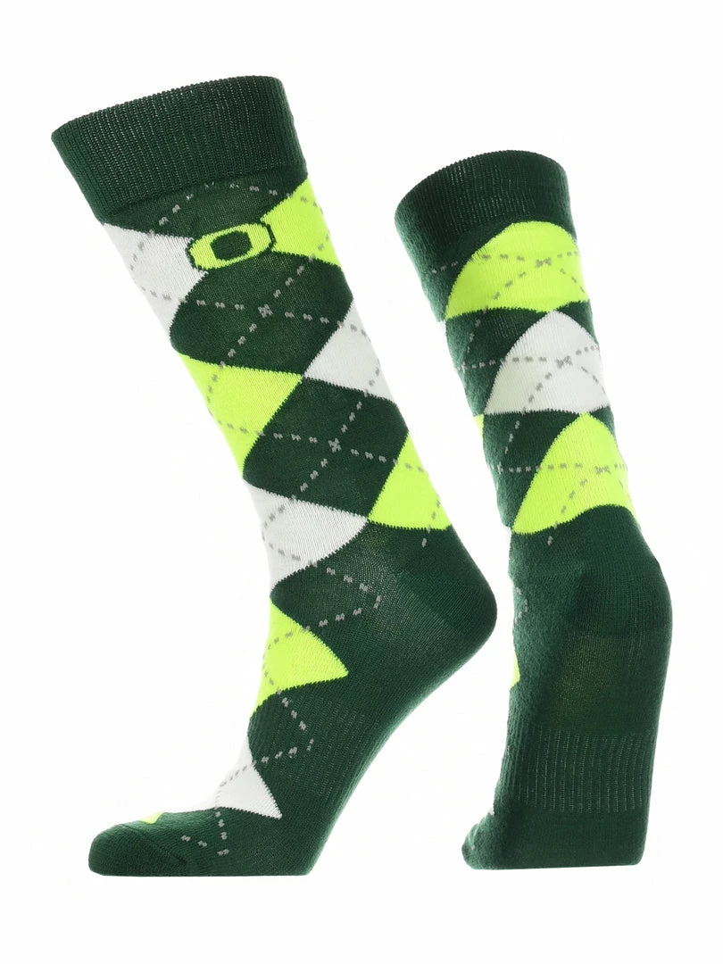 Best Sale ๐ TCK All Schools Oregon Ducks Argyle ๐ Dress ๐งฆ Socks NCAA Fanwear Crew Length โจ 2 TCK All Schools Oregon Ducks Argyle Dress Socks NCAA Fanwear Crew Length