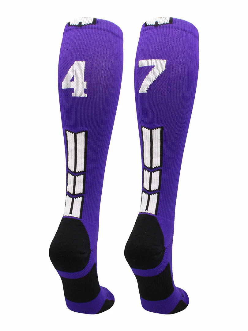 Discount ๐ MadSportsStuff Purple Player ID Custom Number Over The Calf ๐งฆ Socks For ๐ฅ Softball โพ Baseball Football Boys And ๐ง Girls ๐ฅ Softball ๐งฆ Socks ๐ 83 MadSportsStuff Purple Player ID Custom Number Over The Calf Socks For Softball Baseball Football Boys And Girls Softball Socks