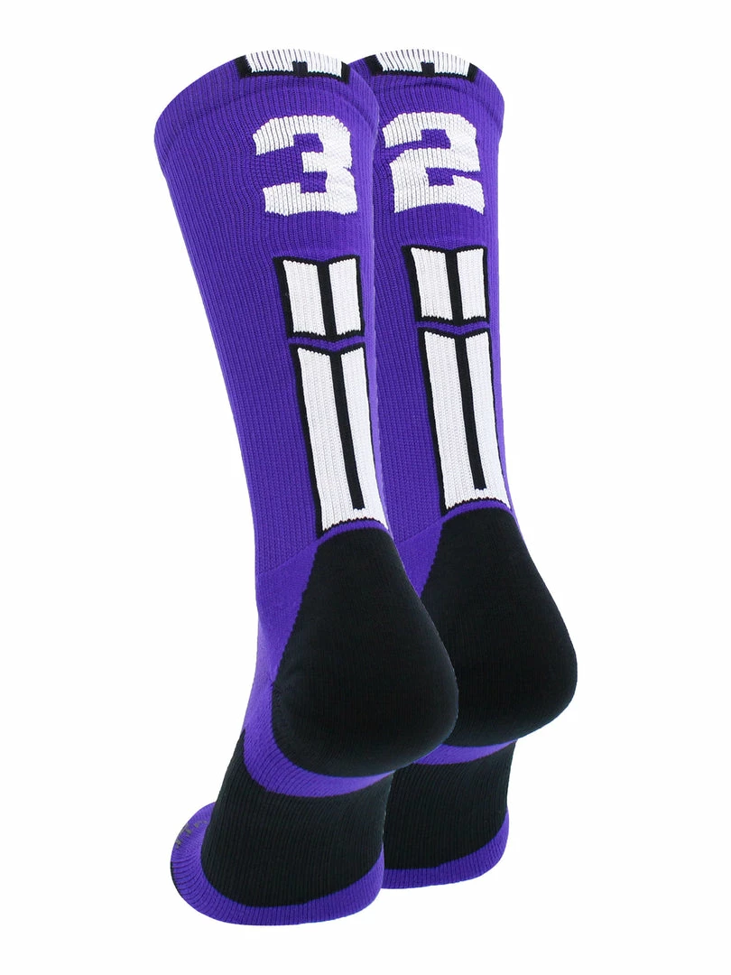 Brand new ๐ฅฐ MadSportsStuff Purple Player ID Custom Number Crew ๐งฆ Socks For ๐ Basketball Lacrosse Volleyball Boys And ๐ง Girls ๐ 97 MadSportsStuff Purple Player ID Custom Number Crew Socks For Basketball Lacrosse Volleyball Boys And Girls