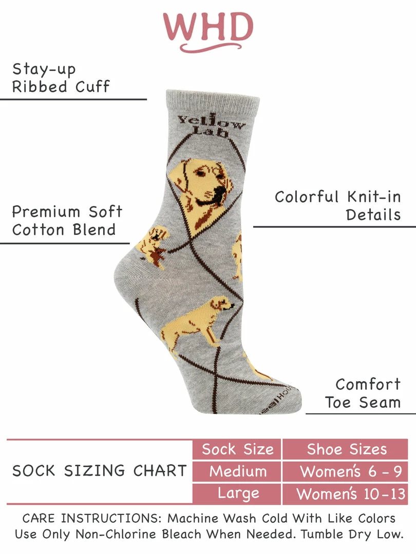 Best reviews of โ WHD Yellow Lab ๐งฆ Socks For ๐ฉ Women Gift For ๐ Dog Lovers Crazy ๐งฆ Socks - Crew โค๏ธ 3 WHD Yellow Lab Socks For Women Gift For Dog Lovers Crazy Socks - Crew