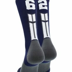 MadSportsStuff Navy Player ID Custom Number Crew Socks For Basketball Lacrosse Volleyball Boys And Girls
