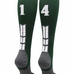 Hot Sale โ๏ธ MadSportsStuff Dark Green Player ID Custom Number Over The Calf ๐งฆ Socks For ๐ฅ Softball โพ Baseball Football Boys And ๐ง Girls ๐ 170 MadSportsStuff Dark Green Player ID Custom Number Over The Calf Socks For Softball Baseball Football Boys And Girls