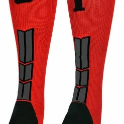 Budget ๐ฏ MadSportsStuff Red And Black Player ID Custom Number Over The Calf ๐งฆ Socks For ๐ฅ Softball โพ Baseball Football Boys And ๐ง Girls โพ Baseball ๐งฆ Socks ๐ 124 MadSportsStuff Red And Black Player ID Custom Number Over The Calf Socks For Softball Baseball Football Boys And Girls Baseball Socks