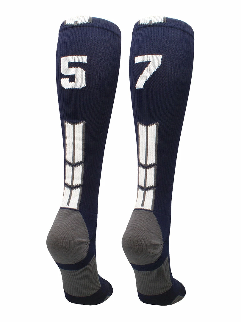 Best Sale ๐คฉ MadSportsStuff Navy Player ID Custom Number Over The Calf ๐งฆ Socks For ๐ฅ Softball โพ Baseball Football Boys And ๐ง Girls โจ 25 MadSportsStuff Navy Player ID Custom Number Over The Calf Socks For Softball Baseball Football Boys And Girls