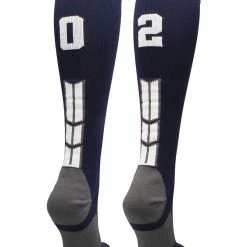 MadSportsStuff Navy Player ID Custom Number Over The Calf Socks For Softball Baseball Football Boys And Girls Softball Socks