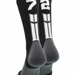 MadSportsStuff Black Player ID Custom Number Crew Socks For Basketball Lacrosse Volleyball Boys And Girls Volleyball Socks