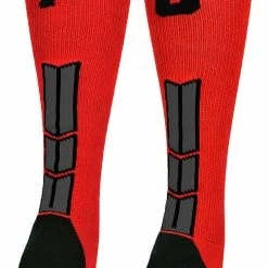 Budget ๐ฏ MadSportsStuff Red And Black Player ID Custom Number Over The Calf ๐งฆ Socks For ๐ฅ Softball โพ Baseball Football Boys And ๐ง Girls โพ Baseball ๐งฆ Socks ๐ 157 MadSportsStuff Red And Black Player ID Custom Number Over The Calf Socks For Softball Baseball Football Boys And Girls Baseball Socks