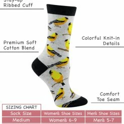 WHD Crazy Socks - Crew Goldfinch Socks For Women Gift For Bird Lovers