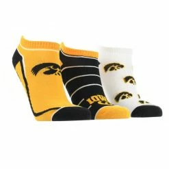 TCK Iowa Hawkeyes No Show Socks Full Field 3 Pack All Schools