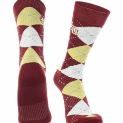 TCK All Schools Florida State Seminoles Argyle Dress Socks NCAA Fanwear Crew Length