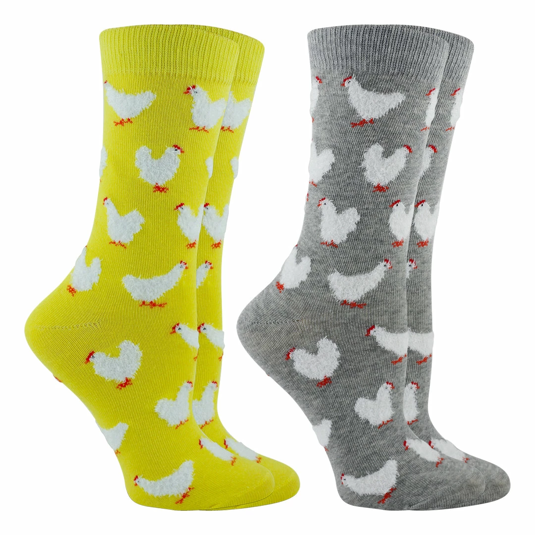 Discount ๐งจ WHD Chicken ๐งฆ Socks For ๐ฉ Women With Fuzzy Feather Chickens - Chicken Lovers Gift - 2-Pack ๐ 4 WHD Chicken Socks For Women With Fuzzy Feather Chickens - Chicken Lovers Gift - 2-Pack