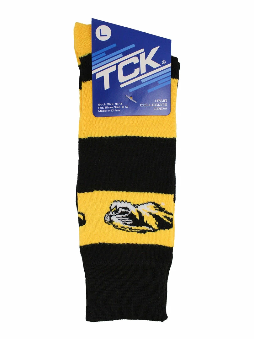 Outlet ❤️ TCK Missouri Tigers 🧦 Socks Game Day Striped Crew 🧦 Socks ⌛ 4 TCK Missouri Tigers Socks Game Day Striped Crew Socks