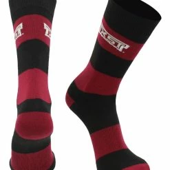 TCK All Schools Texas State Bobcats Socks Game Day Striped Crew Socks