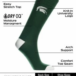 Brand new ๐ TCK Michigan State Spartans ๐ Dress ๐งฆ Socks Dean's List Crew Length ๐งฆ Socks โญ 6 TCK Michigan State Spartans Dress Socks Dean's List Crew Length Socks