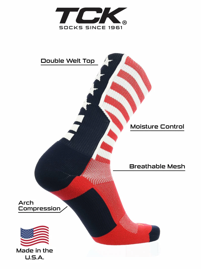 Hot Sale ๐คฉ TCK Stars And Stripes Perimeter Crew ๐งฆ Socks ๐ Basketball ๐งฆ Socks ๐ฅฐ 3 TCK Stars And Stripes Perimeter Crew Socks Basketball Socks