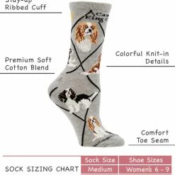 WHD Crazy Socks - Crew Cavalier King Charles Spaniel Socks For Women Gift For Dog Lovers