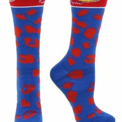 TCK KU Kansas Jayhawks Socks Womens Savage Crew Socks