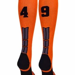 Best Sale ๐ MadSportsStuff ๐ฅ Softball ๐งฆ Socks Orange And Black Player ID Custom Number Over The Calf ๐งฆ Socks For ๐ฅ Softball โพ Baseball Football Boys And ๐ง Girls โญ 161 MadSportsStuff Softball Socks Orange And Black Player ID Custom Number Over The Calf Socks For Softball Baseball Football Boys And Girls