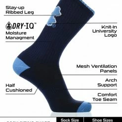 TCK North Carolina Tar Heels Socks Campus Legend Crew Length